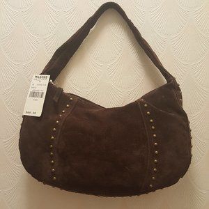 NWT Wilsons Leather suede brown shoulder handbag
